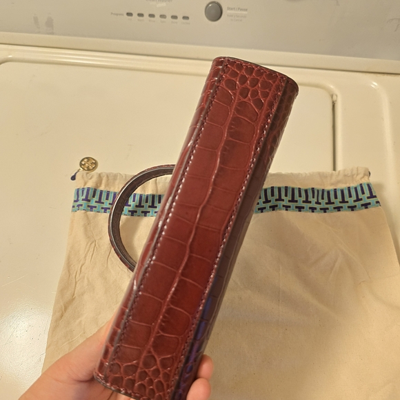 Tory Burch Lee Radzwill Embossed Petite Bag Roma Red - Picture 8 of 9